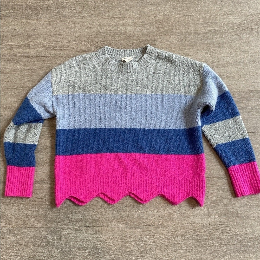 Size S/M Color Block Pullover Knit Sweater 1024